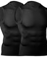 Brisira 2-Pack Men Coolmax Sleeveless Muscle Vest Fitness Workout Athletic Compression Shirt Size S to 2XL