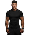 Brisira Men Coolmax Baselayer Compression Shirt Gym Athletic Workout Short-Sleeve Cool Dry Size S to 2XL