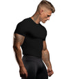 Brisira Men Coolmax Baselayer Compression Shirt Gym Athletic Workout Short-Sleeve Cool Dry Size S to 2XL
