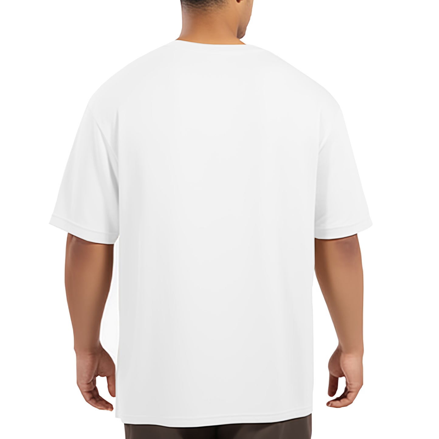 Brisira Men Summer Solid Color Crew Neck Short-Sleeve Cotton Coolmax Oversized T-Shirt Fashion Gym