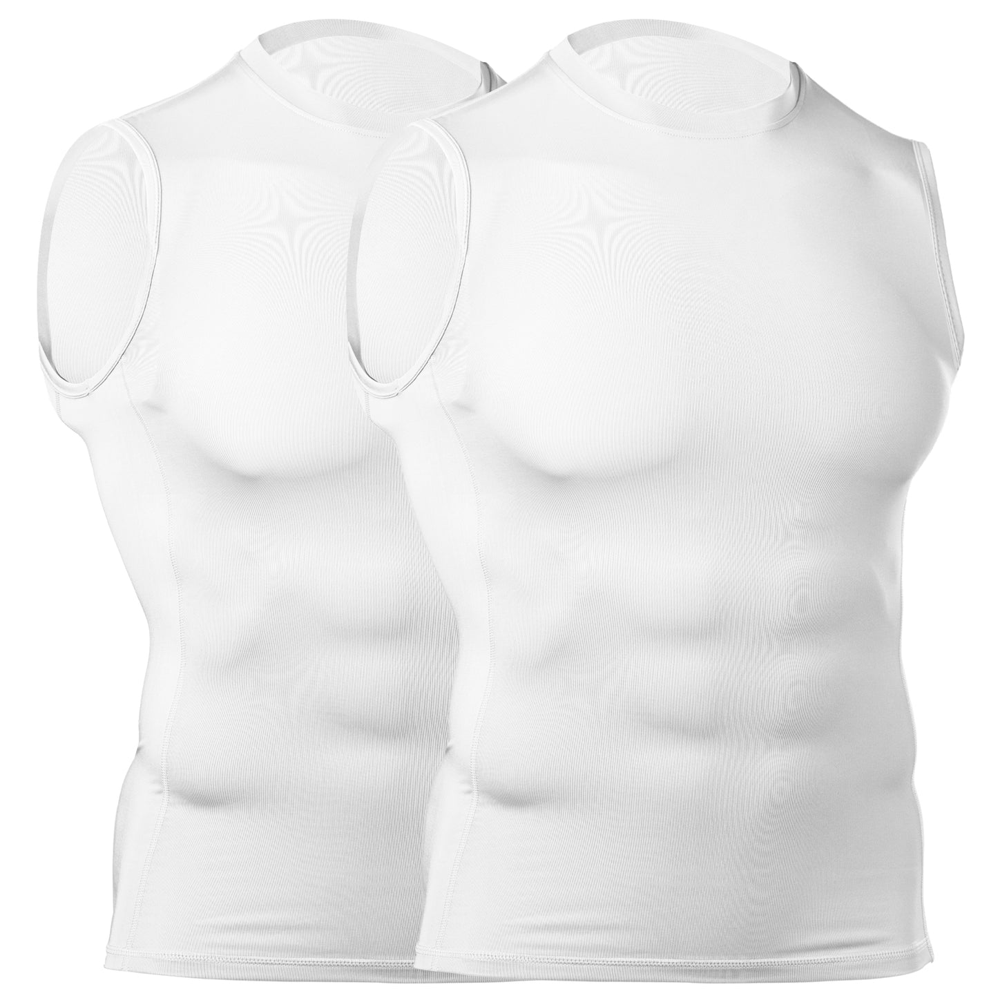 Brisira 2-Pack Men Coolmax Sleeveless Muscle Vest Fitness Workout Athletic Compression Shirt Size S to 2XL