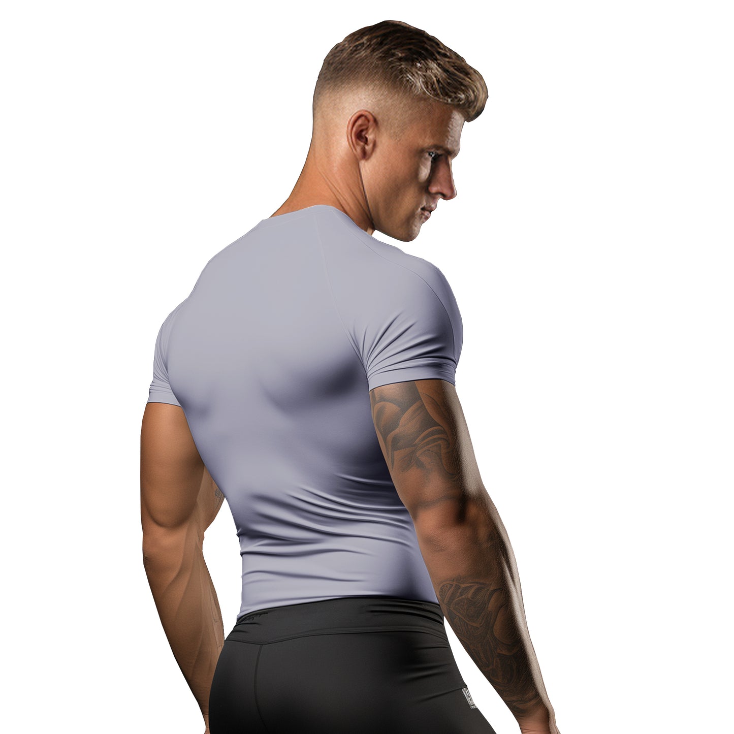 Brisira Men Coolmax Baselayer Compression Shirt Gym Athletic Workout Short-Sleeve Cool Dry Size S to 2XL